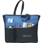 Blue Metropolis Tote Bag with promotional logo