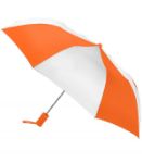 Revolution Folding Custom Umbrellas with Rubber Handle in Orange/White
