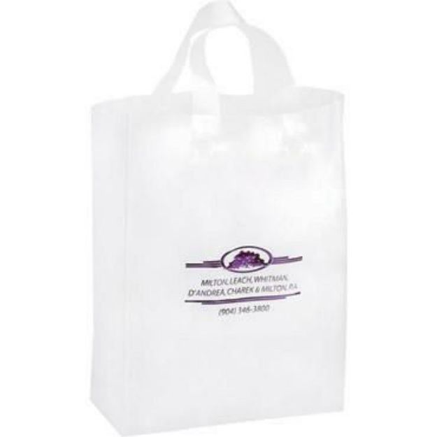 Clear Frosted Plastic Shopping Bags 10 x 5 x 13