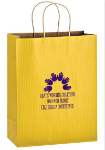 Matte Colored Custom Shopper Bags 8 x 10 in Yellow