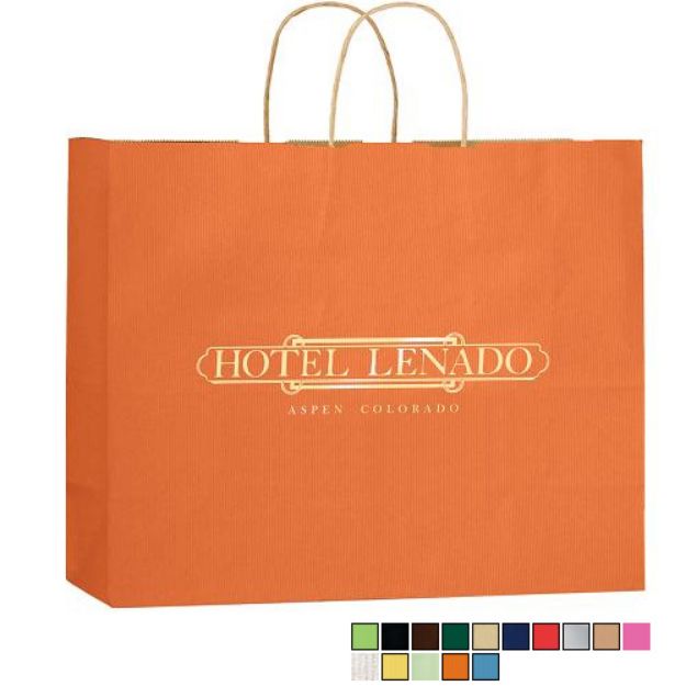 Matte Colored Custom Shopper Bags 16 x 13