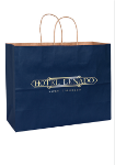 Matte Colored Custom Shopper Bags 16 x 13 in Navy