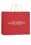 Matte Colored Custom Shopper Bags 16 x 13 in Red