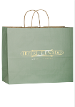 Matte Colored Custom Shopper Bags 16 x 13 in Sage