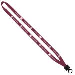 1/2" Knitted Cotton Custom Lanyards in Burgundy