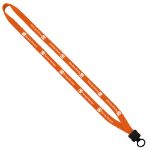 1/2" Knitted Cotton Custom Lanyards in Orange