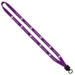 1/2" Knitted Cotton Custom Lanyards in Purple