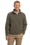 Taupe embroidered fleece jacket