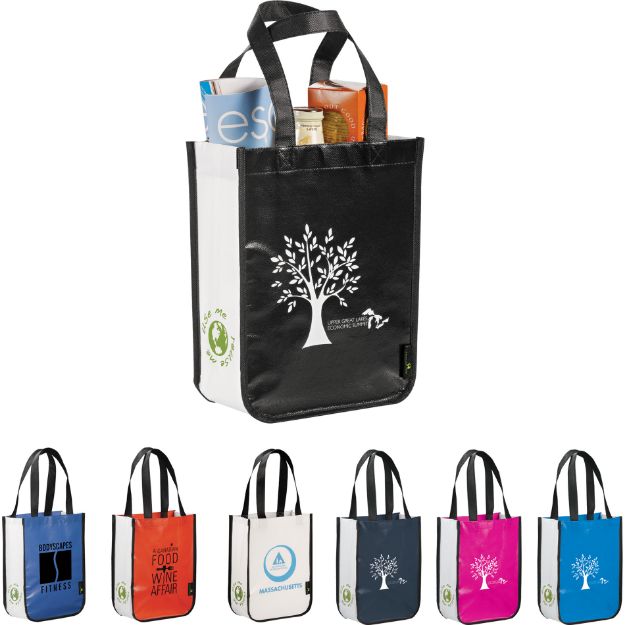 small laminated custom shopper totes