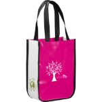 Magenta small laminated shopper tote