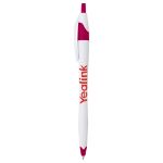 Cougar Contoured Retractable Ballpoint Pen in White W/ Maroon Trim