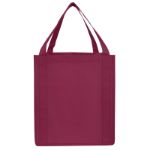 Burgundy promotional grocery bag by Adco Marketing