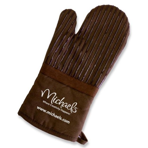 Silicone Striped Custom Oven Mitts with Promotional Logo