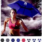 Windjammer ShedRain Auto Open and Close Umbrellas with custom logo.  Promotional compact umbrella in the rain