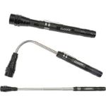 Telescopic Flashlight with 3 LED Bulbs in Black