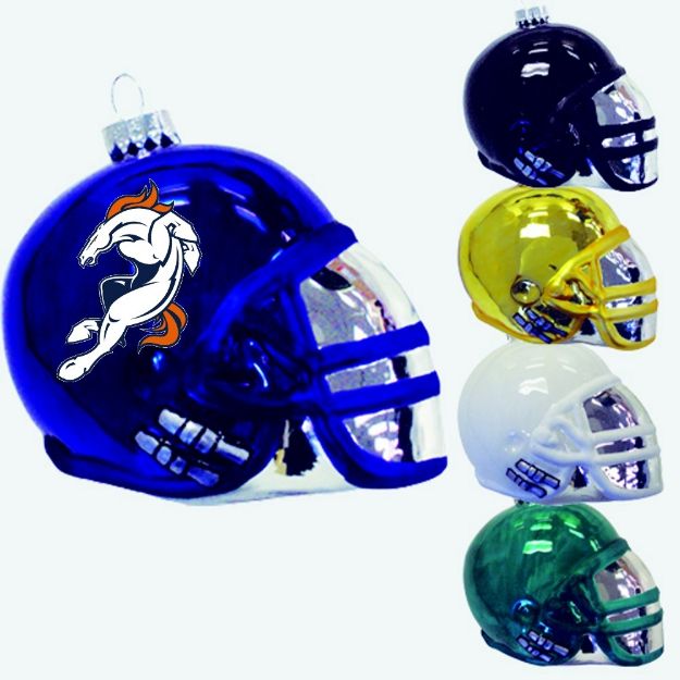 3 1/4" Glass Football Helmet Ornament