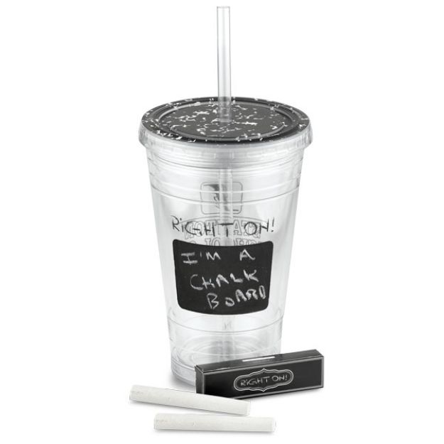 Chalkboard Back to School Tumbler with straw