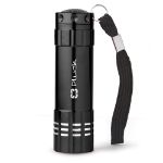 Black Renegade Aluminum Flashlight with 9 LED Bulbs Laser Engraved