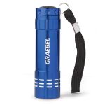 Blue Renegade Aluminum Flashlight with 9 LED Bulbs Laser Engraved