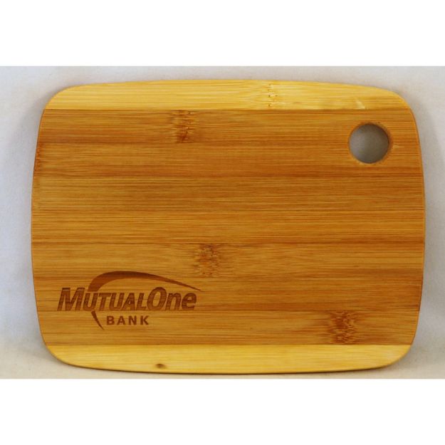 Custom Cutting Board in Bamboo Laser Engraved with handle - small size
