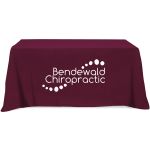 burgundy 6’ promotional economy table cloth open back