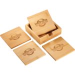 Bamboo Coaster Set Customized with your Logo by Adco Marketing