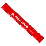 12" Transparent Red Promotional Ruler with custom logo