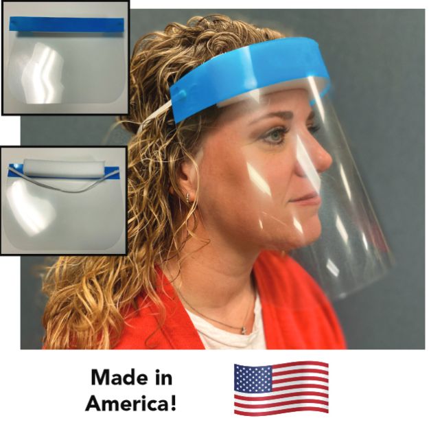 Face Shields - Made in USA for protection against splatter