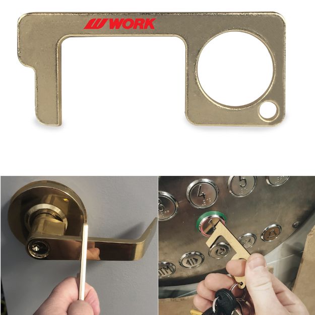 Touch Tool Safely Open Door and Avoid Germs with the opener in metal