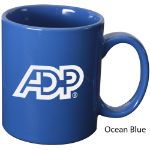 Ocean Blue Custom 11 oz Ceramic Coffee Mug with C Handle