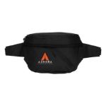 Ontario Two-Pocket Crossbody Waist Bag Black with Logo