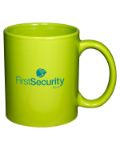 11oz Basic C Handle Ceramic Mug LIME GREEN